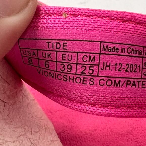 Vionic Beach Tide Flip Flops Pink Slide Sandals Cotton Canvas Women 8 - Picture 9 of 10